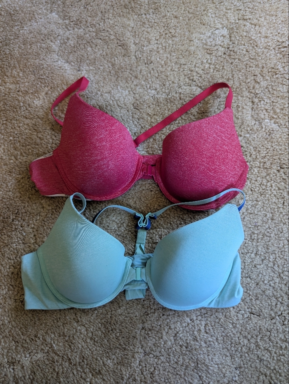 Victoria's Secret Red and Mint Padded Push-Up Bras